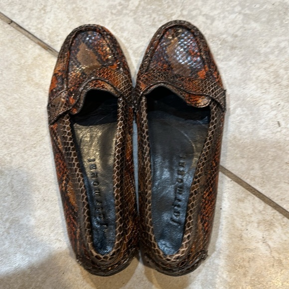 Fairmount Paris Brown Snake Leather Round Driver Moccasin Loafers 5.5 - Picture 5 of 8